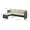 Manhattan Comfort Menton Steel Rattan 2-Piece Chair Lounge and 2 Seater with Coffee Table Patio Set in Cream OD-CV009-CR - alternate 6